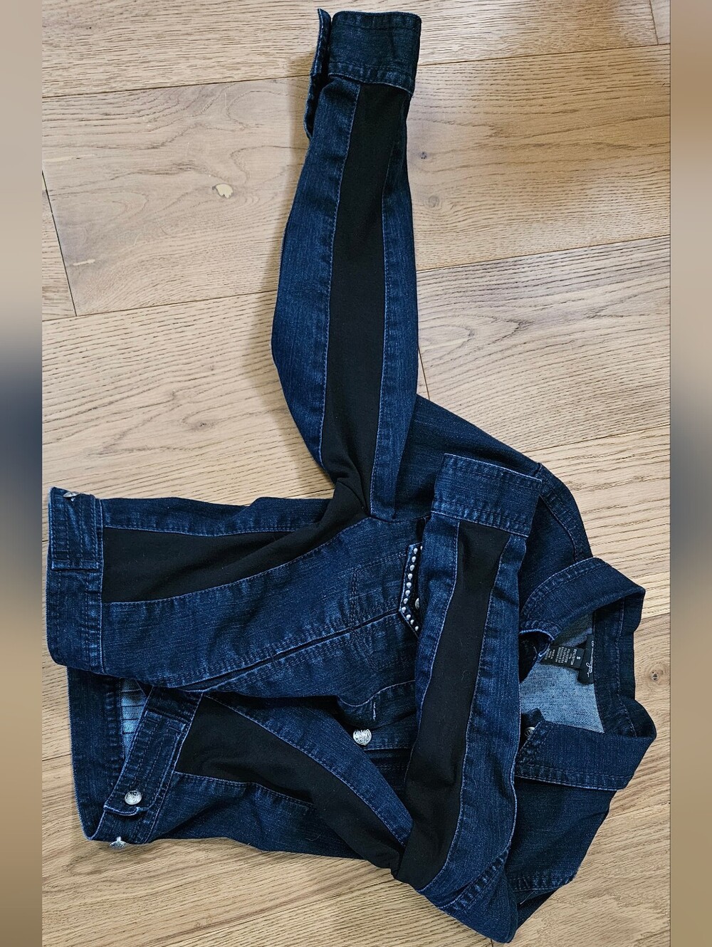 Style & Co. Studded Dark Wash Denim Jacket - Picture 4 of 4